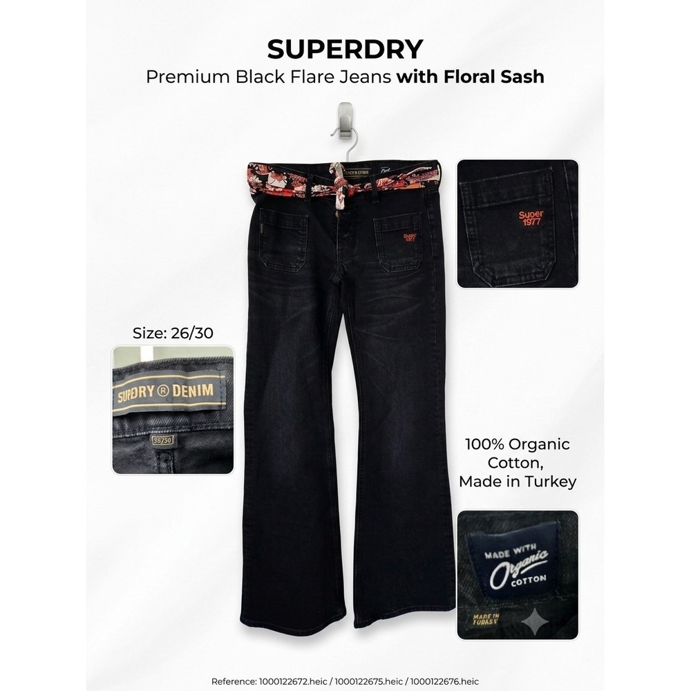 Superdry Vintage Jeans Womens Black Stone 26/30 Made In turkey.  4B0287